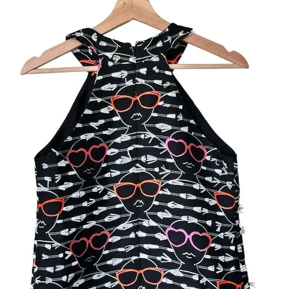 Anthropologie Hutch Sunglasses print artsy Shift halter art to wear Dress S - Picture 7 of 11